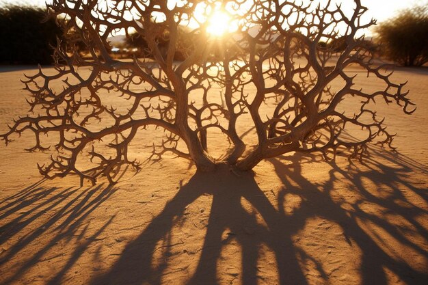 Cholla Cactus Casting Shadows