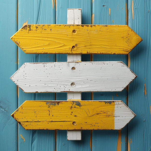 Photo choosing a direction concept road signs indicating different paths of travel