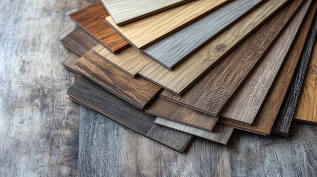 Choosing laminate flooring samples for new home renovation project