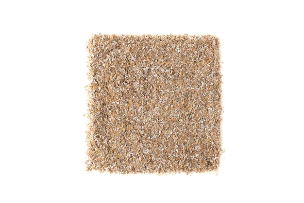 Chopped fiber isolated on white background, top view