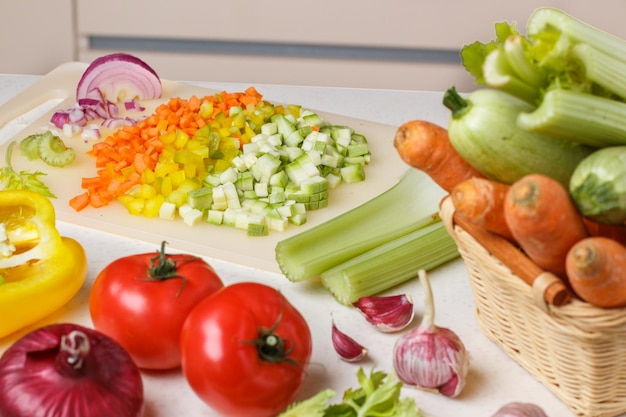 Chopped fresh vegetables