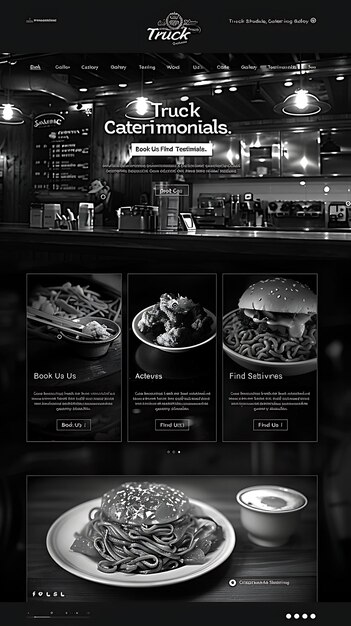 Photo chow mein with split screen layout effect modern layout for asian food website layout design idea