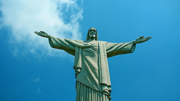 Christ the Redeemer Statue Against a Blue Sky