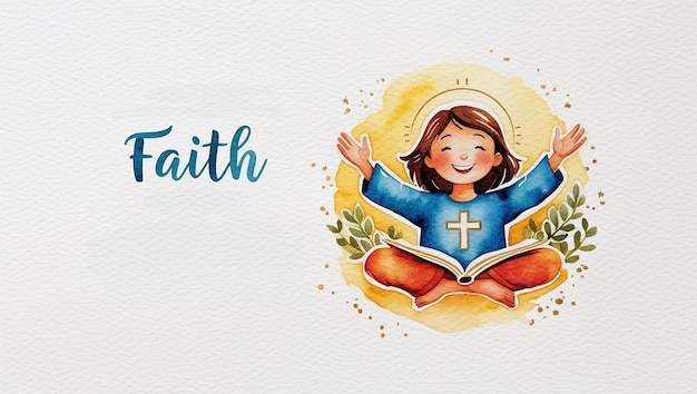 Christian Watercolor Illustrations with Inspirational Text