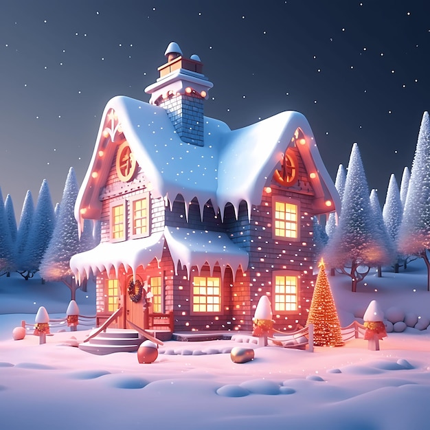 Christmas 3D Art Merry Christmas and Happy New Year background 3D Christmas Concept Christmas 3D