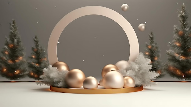 Christmas 3D Art Merry Christmas and Happy New Year background 3D Christmas Concept Christmas 3D