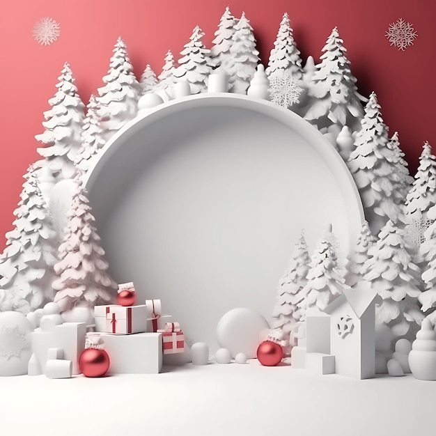 Christmas 3D Art Merry Christmas and Happy New Year background 3D Christmas Concept Christmas 3D