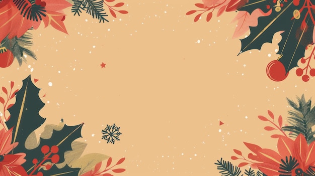 Christmas ans New Year seasonal social media background design in square with blank space for text