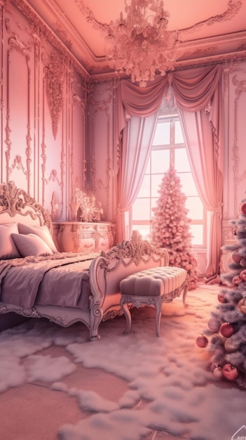 Christmas atmosphere in pink