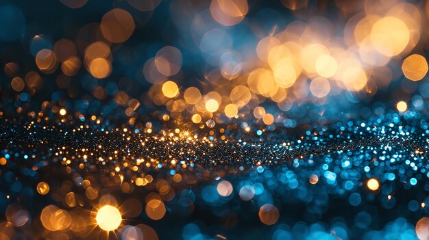 Christmas backdrop abstract background with dark blue and gold particles Generative AI