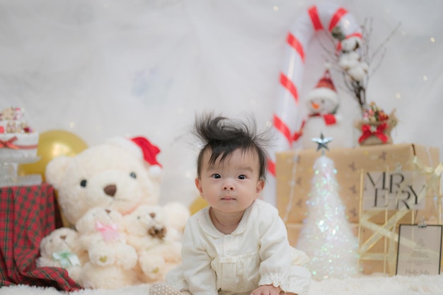 christmas background and baby