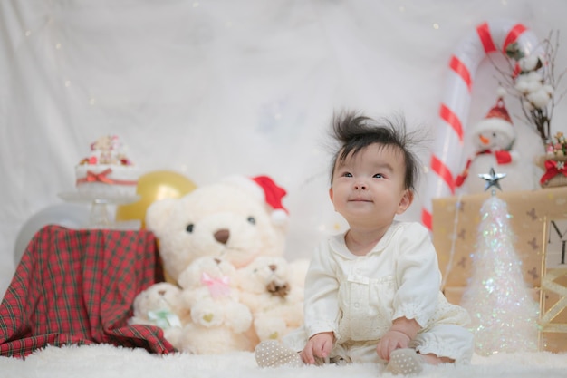 christmas background and baby