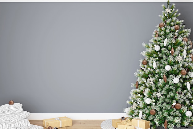 Christmas background design background gray in christmas interior