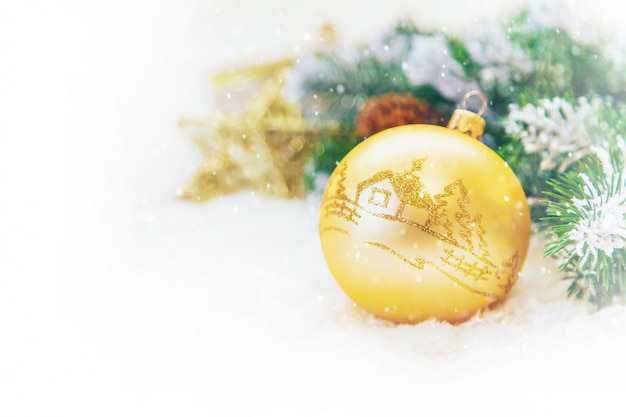 Christmas background. happy New Year. Selective focus