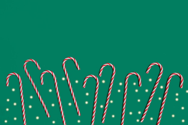 Christmas background for letter to Santa on green Invitation Space for wishes View from above