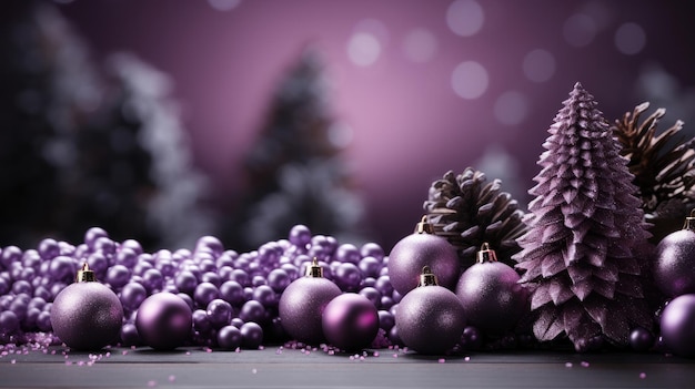 A christmas background made of violet with black as the primary color