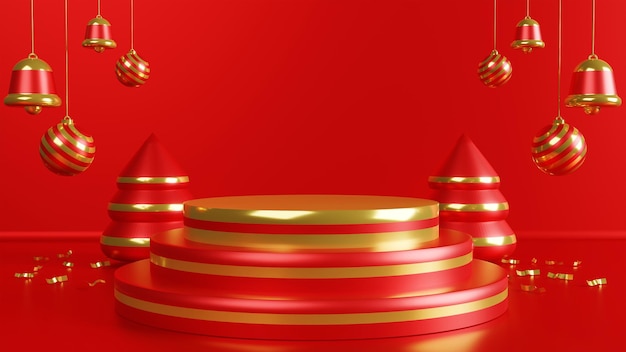 Christmas background with 3d realistic elements