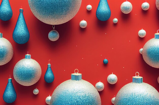 Christmas background with bubbles and toys