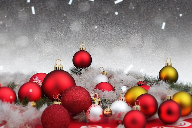 Christmas background with bubbles and toys