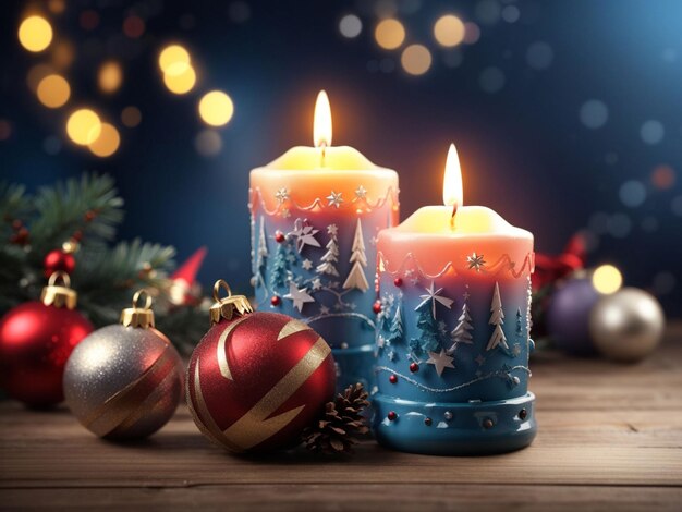 Christmas background with candle