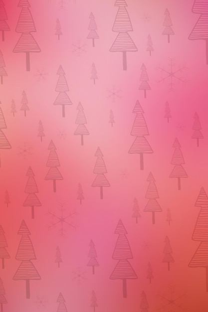 Christmas background with christmas trees and snowflakes