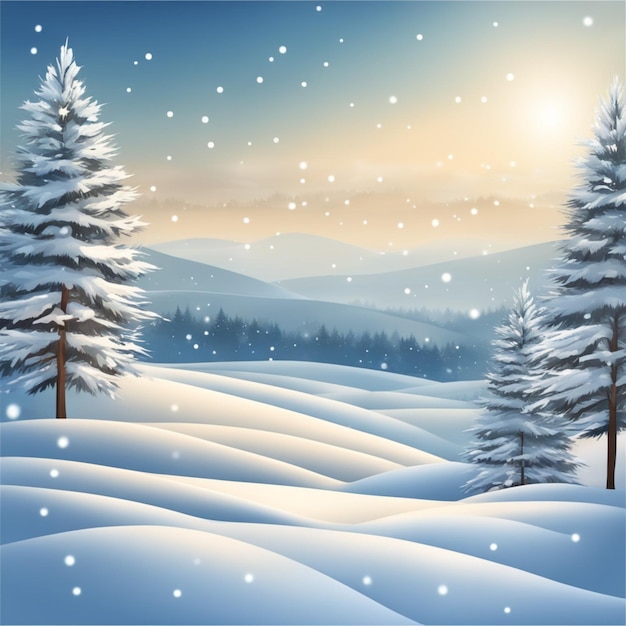 Christmas background with falling snowflakes design background