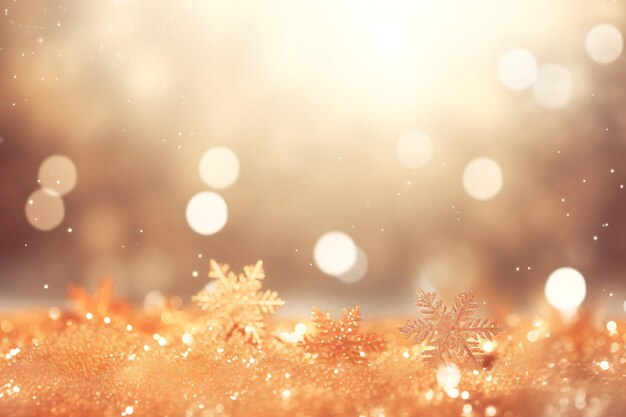 Christmas background with a snowflake and bokeh lights design