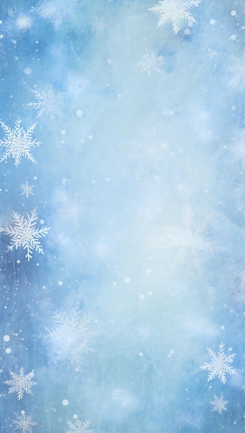 Christmas background with snowflakes on a blue background with copy space