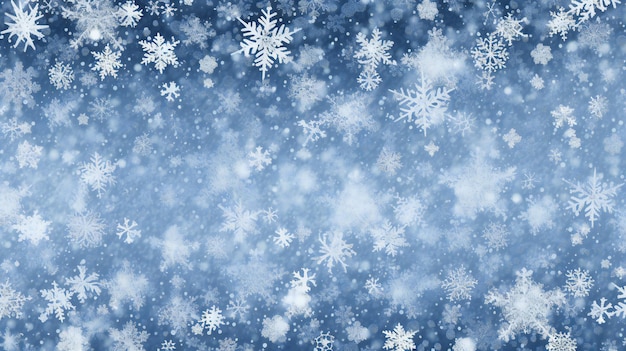 Christmas background with snowflakes and bokeh lights Winter background