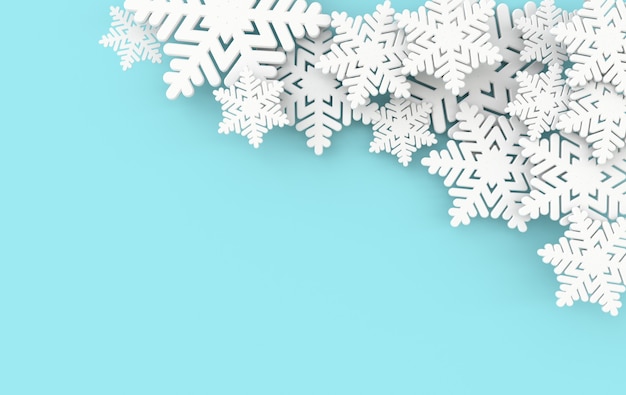 Christmas background with white paper snowflakes