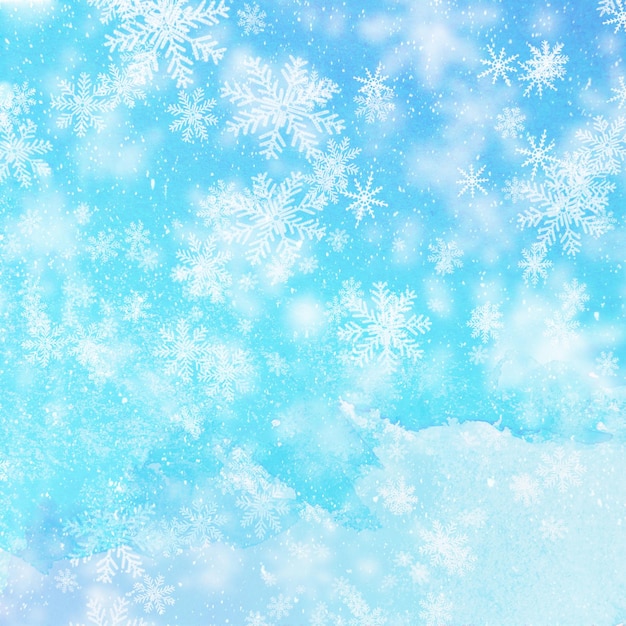 Christmas background with white snowflakes