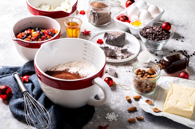 Christmas Baking Background.raditional German Cake Stollen