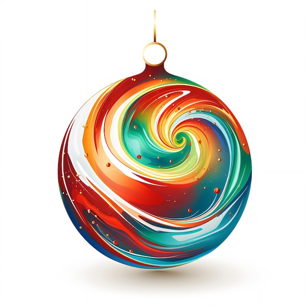 Christmas Ball Abstract Style on white background created with Generative AI