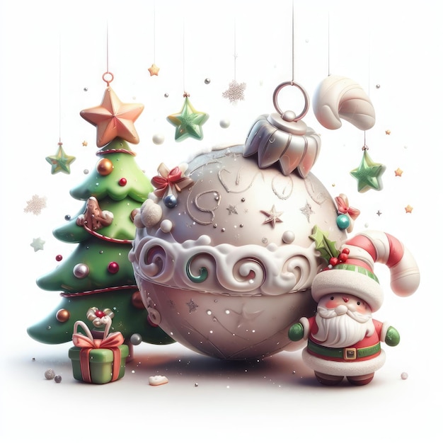 christmas ball christmas toys for tree isolated white christmas decoration background