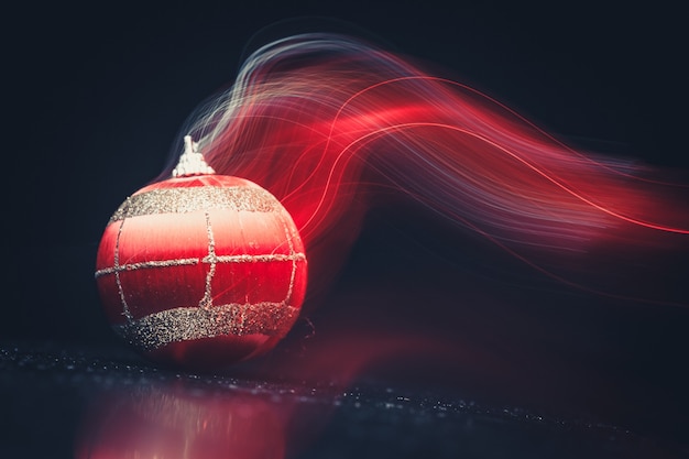 Christmas ball with red light