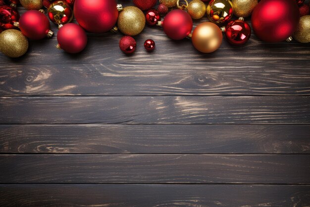 Christmas ball on wooden background