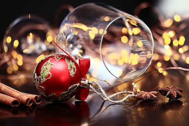 christmas balls background / beautiful festive background, greeting card congratulation with christmas and new year