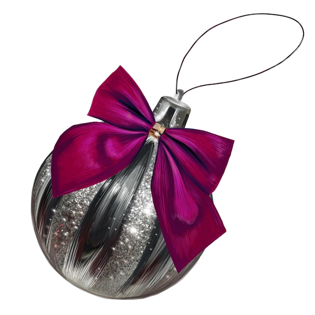 Christmas Balls Decoration silver glitter