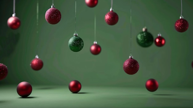 christmas balls hanging from a string