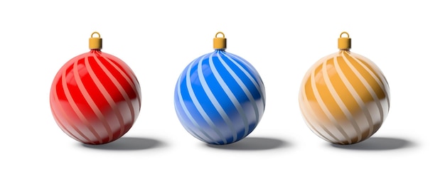 Christmas balls isolated on white background