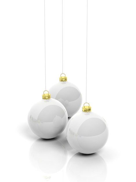 Christmas balls isolated on white background