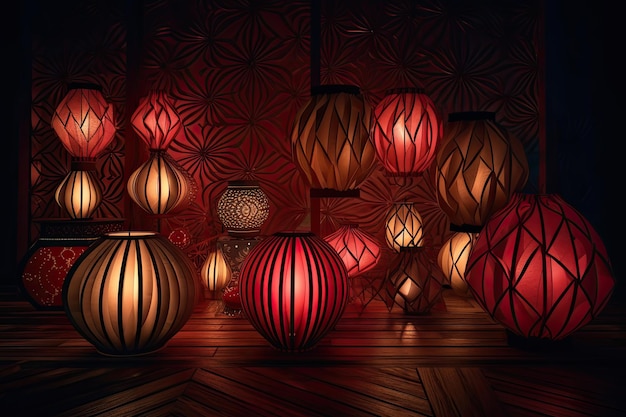 Christmas balls in warm tones perfect for use in vibrant stage backgrounds festive colors Generative AI