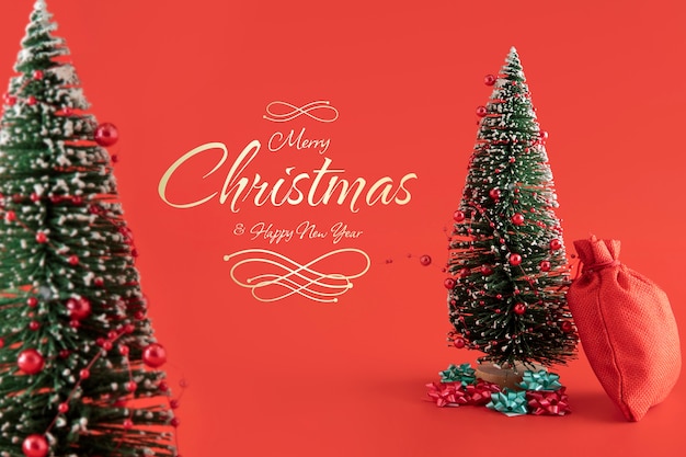 Christmas banner with fir trees