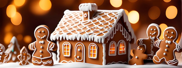 Christmas Banner With Gingerbread House