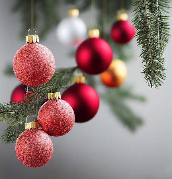 Christmas baubles and decorations on a tree