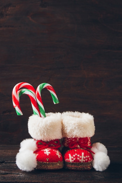 Christmas boots with candy