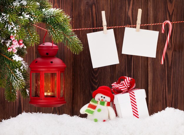 Christmas candle lantern gift box and photos