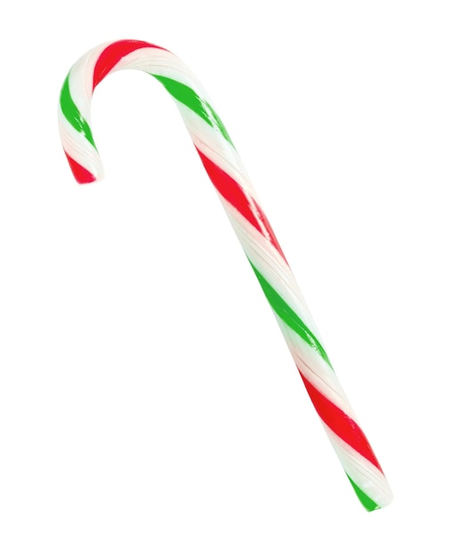 Christmas candy cane isolated on white