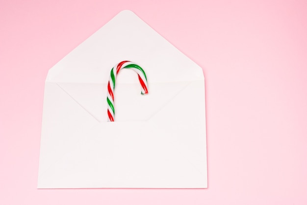 Christmas cane in a postal envelope