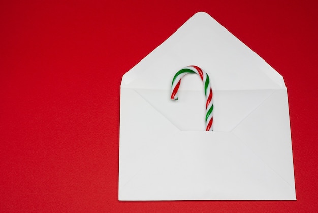 Christmas cane in a postal envelope